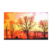 Canvas de ardência do céu impressão de canvas esticadas