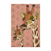 Canvas de arte chamativos do rosa dos girafas de R Impressão De Canvas Envolvida