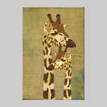 Canvas de bronze douradas dos girafas impressões em tela