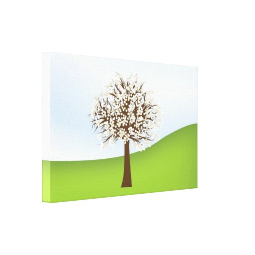 Canvas de florescência brancas da árvore impressão de canvas esticadas