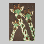Canvas do damasco dos girafas da cerceta & do cobr impressões em tela