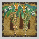 Canvas douradas de Tropicana dos girafas impressões em tela