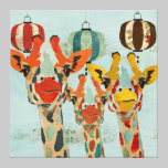 Canvas espreitando de três girafas impressões em tela