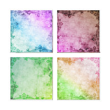 Canvas florais do quadrilátero de Fatasy da aguare Impressão De Canvas Envolvidas