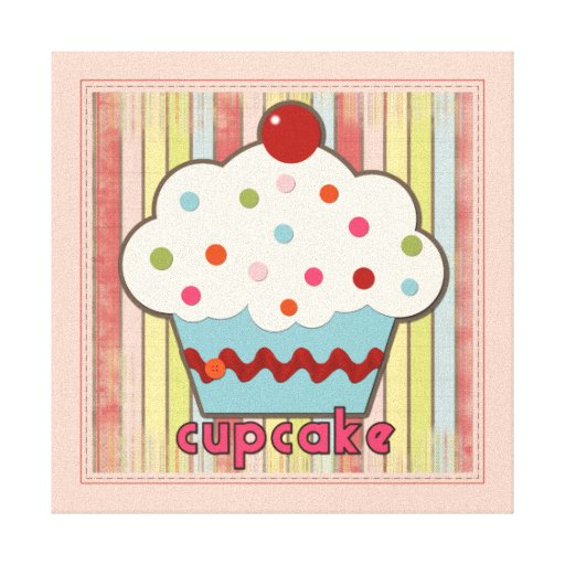 Canvas originais da parede da arte do cupcake de B Impressão De Canvas Esticada