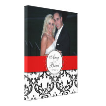Canvas pretas vermelhas da lembrança do casamento  impressão de canvas envolvida