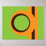Canvas retros abstratas verdes Funky da laranja &  Impressão
