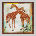 Canvas tropicais dos girafas impressões em tela