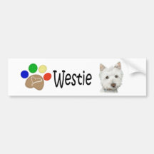Cão bonito de Westie e presentes da arte das patas Adesivo