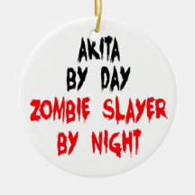 Cão de Akita do assassino do zombi Ornamento Para Arvore De Natal
