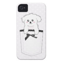 Cão de filhote de cachorro bonito do bolso capa iPhone 4