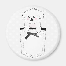Cão de filhote de cachorro bonito do bolso imã de geladeira