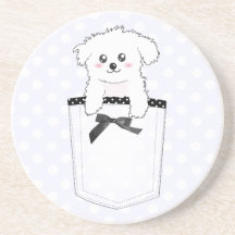 Cão de filhote de cachorro bonito do bolso porta-copos