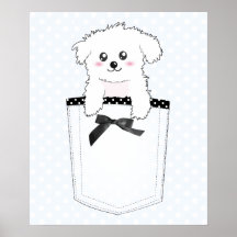 Cão de filhote de cachorro bonito do bolso impressão