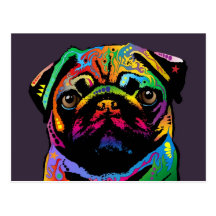 Cão do Pug Cartao Postal