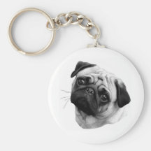 Cão do Pug Chaveiro
