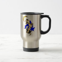 Cão que urra na lua caneca