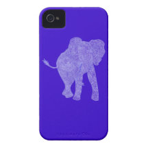 Capa de iphone 4 azul/roxo do elefante capas de iPhone 4 Case-Mate