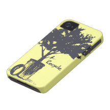 Capa de iphone 4 da árvore do reciclar iPhone 4 capa