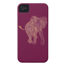 Capa de iphone 4 do elefante da laranja/framboesa capa iPhone 4 Case-Mate