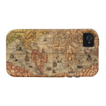 Capa de iphone 4 do mapa de Velho Mundo do pergami