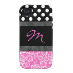 Capa de iphone 4 feminino à moda do monograma