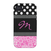 Capa de iphone 4 feminino à moda do monograma