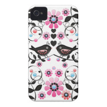 Capa de iphone 4 romântico com pássaros do amor iPhone 4 capas