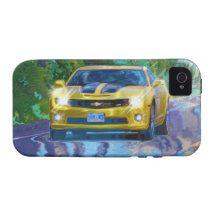 Capa de iphone 4 super rápido amarelo do carro de 