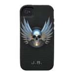 Capa de iphone 4 voado azul do crânio
