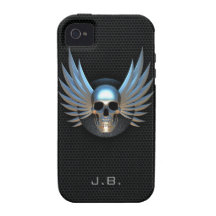 Capa de iphone 4 voado azul do crânio