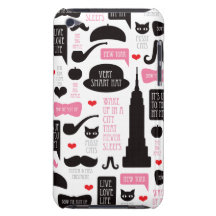 Capa de ipod do teste padrão do vintage do bigode  capa iPod touch