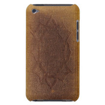 Capa do livro do couro gravado capa iPod barely there