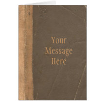 Capa do livro do vintage, limite retro do couro do cartoes