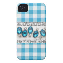 CAPAS DE IPHONE azuis da verificação, do cristal d iPhone 4 Capas