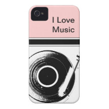 Capas de iphone cor-de-rosa da música iPhone 4 capas