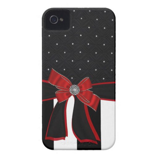 Capas de iphone pretas & brancas do cristal de roc capa de iPhone 4 Case-Mate