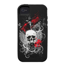Capas de iphone voadas gótico do crânio do Grunge 