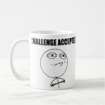 Cara aceitada desafio Meme cómico da raiva Caneca