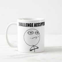 Cara aceitada desafio Meme cómico da raiva Caneca