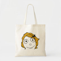Cara amarela loura Meme da raiva do cabelo de Derp Bolsas De Lona