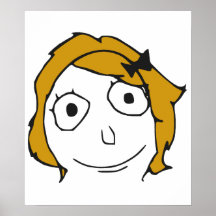 Cara amarela loura Meme da raiva do cabelo de Derp Impressão
