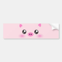 Cara bonito do porco - minimalismo do kawaii adesivos