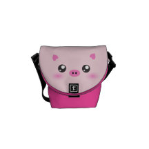 Cara bonito do porco - minimalismo do kawaii bolsa mensageiro