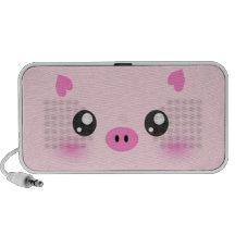 Cara bonito do porco - minimalismo do kawaii caixinhas de som para laptop