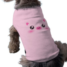 Cara bonito do porco - minimalismo do kawaii camisa para caes
