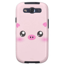 Cara bonito do porco - minimalismo do kawaii capas samsung galaxy s3