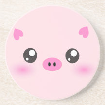 Cara bonito do porco - minimalismo do kawaii porta copos para bebidas