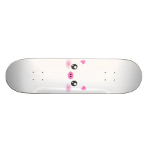 Cara bonito do porco - minimalismo do kawaii skates personalizados