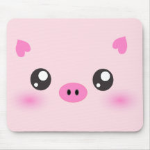 Cara bonito do porco - minimalismo do kawaii mousepad